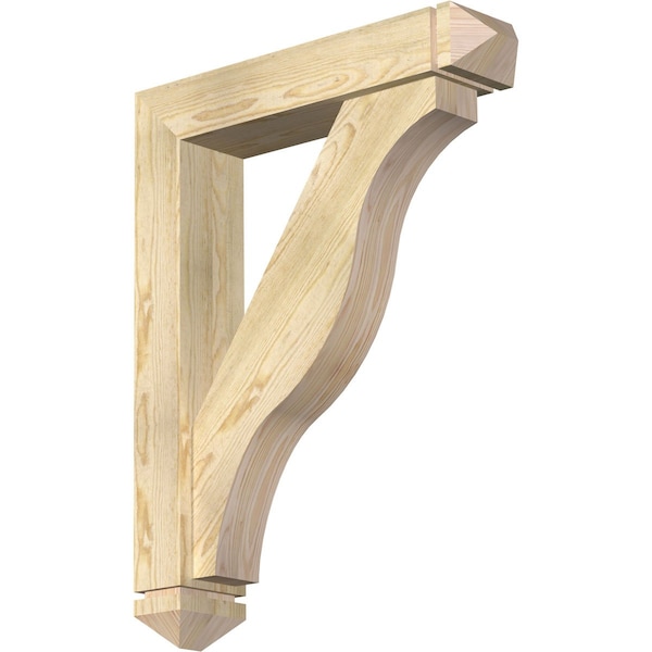 Ekena Millwork Funston Arts and Crafts Rough Sawn Bracket w/ Offset Brace, Douglas Fir, 6"W x 28"D x 36"H BKT0604X28X36FST03RDF - main